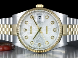 Rolex Datejust 36 Argento Computer Jubilee Silver Lining Diamonds  16233